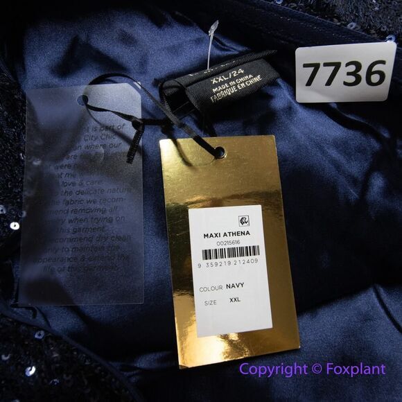 New! City Chic Athena Maxi sequin Dress navy blue, size 24 - Picture 15 of 16